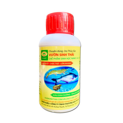 Chế phẩm sinh học VƯỜN SINH THÁI cho Tôm, Cá, Ếch. Nở ruột, chắc thịt, lớn nhanh. Vi sinh NANO siêu vượt trội. Hiệu quả ngay sau 5-7 ngày. HSD: 4 năm 