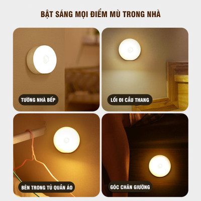 Đèn LED cảm biến chuyển động cảm biến thông minh, ánh sáng bảo vệ mắt, sạc pin USB đời mới, dán tường, tủ quần áo, cầu thang, phòng ngủ… Cảm Ứng không dây 