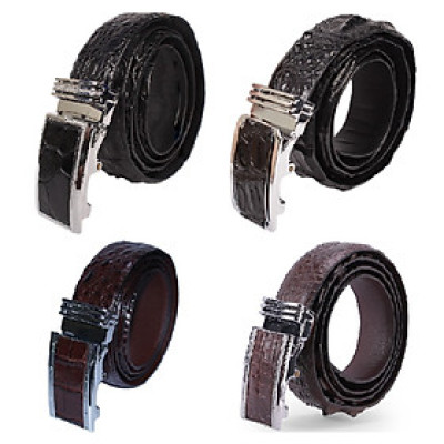 Thắt lưng nam da cá sấu Huy Hoàng 3,5P màu đen, nâu đất HC4856-57-58-59