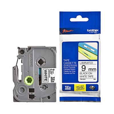 Nhãn in Brother TZe-221 chữ đen trên nền trắng (9mm) - Hàng chính hãng