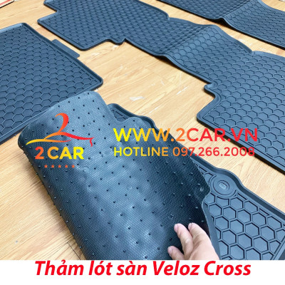 Thảm sàn, Thảm lót sàn xe Toyota Veloz Cross 2022 2023 cao su đúc, vân tổ ong, không mùi, MẪU NISSIN