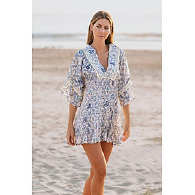 Đầm Boho Phối Ren Cotton Isla Bonita