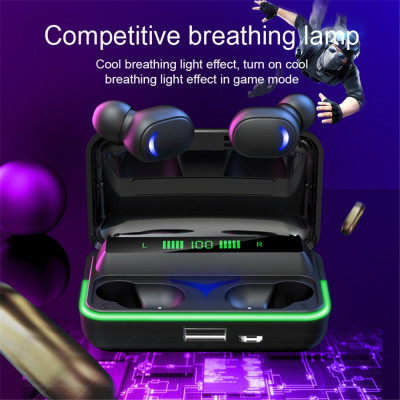 CINCATDY Tai Nghe Bluetooth True Wireless Headset Dock Sạc có Led Báo Pin Kép E10 - Hàng Nhập Khẩu