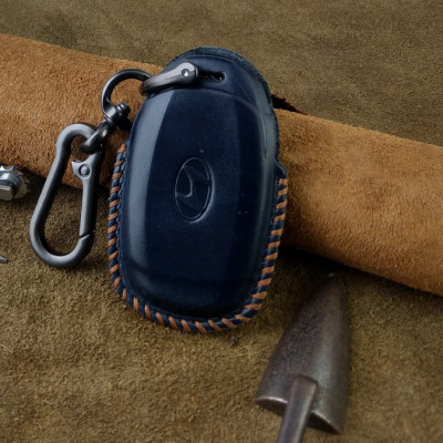 Bao Da Chìa Khóa Handmade Hyundai Accent 4 nút Ép phôm Da Bò Thật - hàng chính hãng