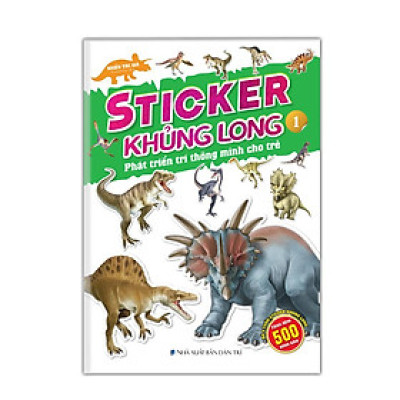 Sách - Sticker Khủng Long - Phát Triển Trí Thông Minh Cho Trẻ - Tập 1 - 8 Trang Sticker - Minh Thắng