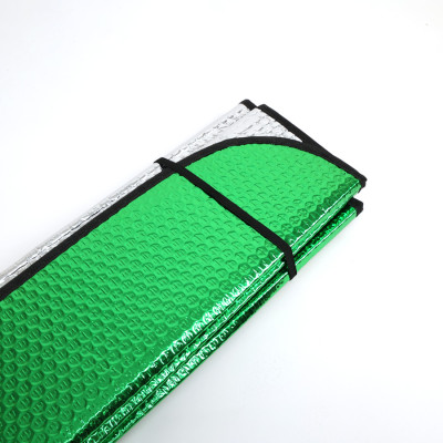 Tấm Che Nắng Ô Tô Xốp Cách Nhiệt Loại Dài Gấp Gọn Màu Lá Phủ Bạc Cho Kính Lái Và Kính Sau CIND CD-F001 (70x145cm) - Nhập Khẩu Chính Hãng