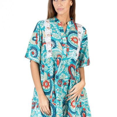 Đầm Cotton Phối Ren Isla Bonita