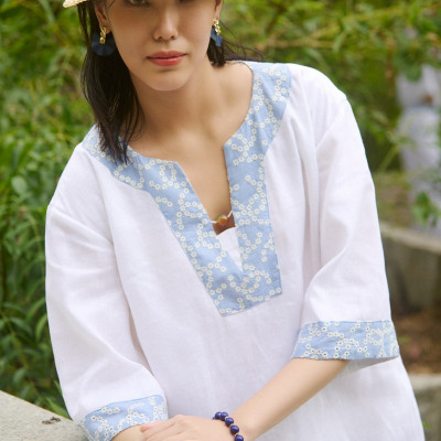 Đầm Linen Thêu Thảo DRE233 thời trang thiết kế HIty