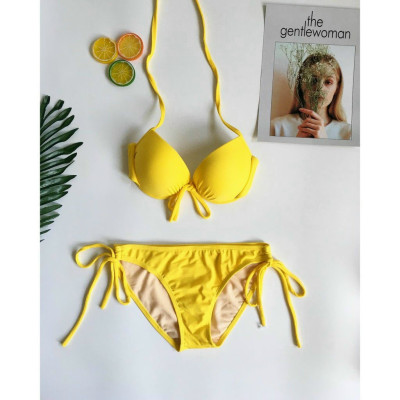 Bikini Tam Giác Có Gọng Nâng Ngực Màu Neon