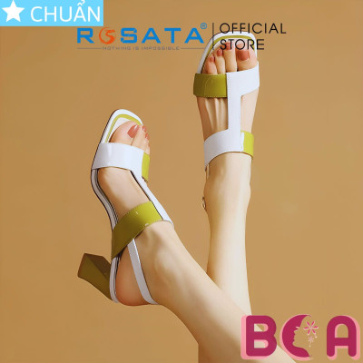 Sandal nữ phối màu 7 phân RO662 ROSATA tại BCASHOP thanh lịch và thời trang với thiết kế độc đáo và thoải mái