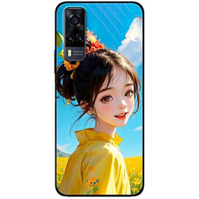 Ốp lưng cho Vivo V23e - Y31 - Y51 - Y55 - Y55s - Y55 2022 - Thiếu Nữ Xinh Áo Vàng - Hàng Chính Hãng