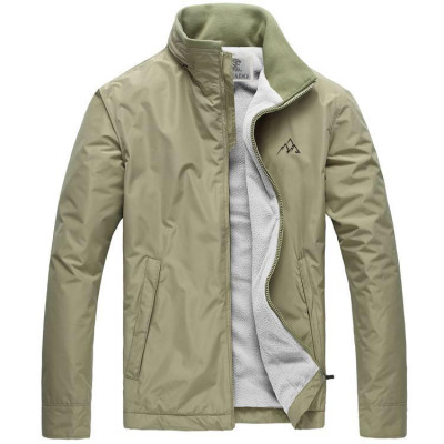 Áo khoác dù nam cổ trụ 2 lớp lót nỉ cao cấp AKD98 Màu Xanh Rêu