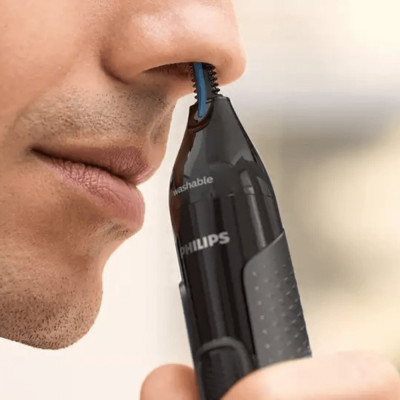 Máy tỉa lông mũi, tai và lông mày Philips NT3650, an toàn cho da, bảo hành 2 năm