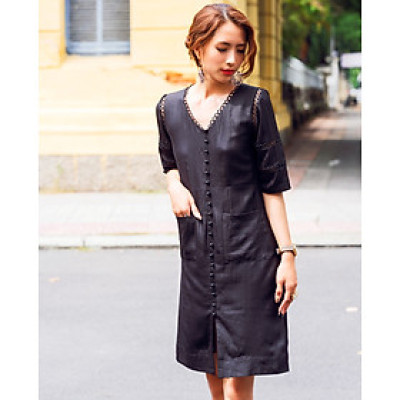 Đầm Suông Linen Procida DRE137 thời trang thiết kế Hity