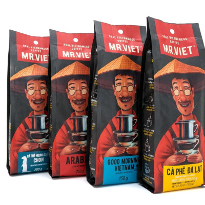 Cà phê Hương Chồn Rang Xay Túi 250g (Cafe Mr Viet Weasel Ground Cofee 250gr Bag)