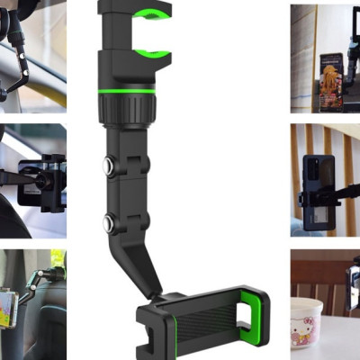 Giá treo điện thoại chân kẹp A125 quay livestream nhiều góc trên ô tô