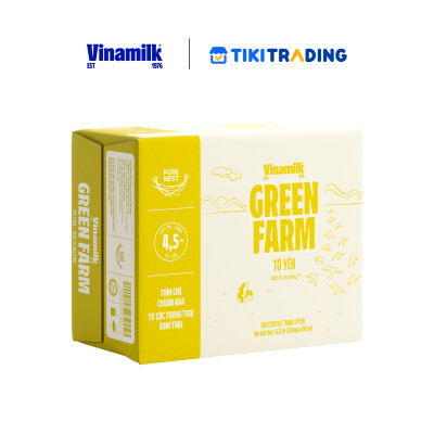 Thùng 24 hộp Sữa tươi tiệt trùng chứa tổ yến Vinamilk Green farm - hộp 180ml