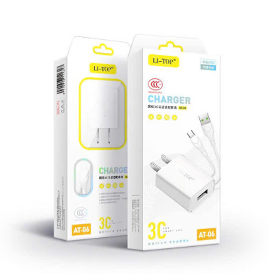 Bộ sạc Rio Tinto Li-Top AT06 5V- 2A chân Micro, đạt chứng nhận 3C tiêu chuẩn quốc gia, bảo hành hàng chính hãng 12 tháng