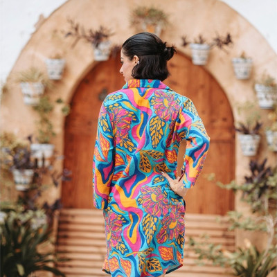 Đầm Sơ Mi Kết Hạt Cotton Isla Bonita