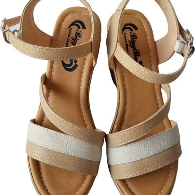 Giày Sandal Nữ Đế Xuồng BIGGBEN Da Bò Thật SDX16