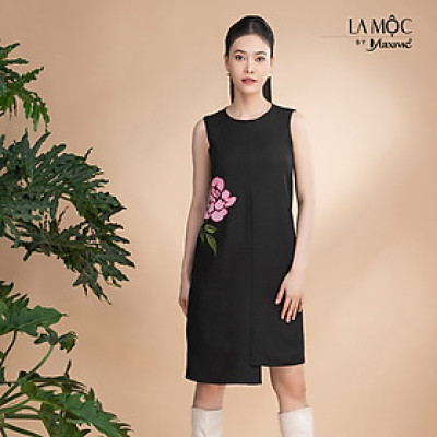 Đầm xô lụa đen sát nách La Mộc LM022419