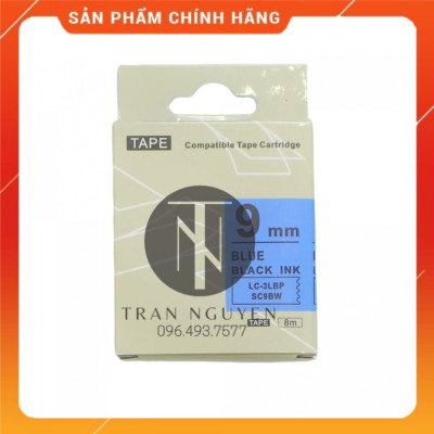Nhãn in Tepra SC9BW (LC-3LBP) - Chữ đen nền dương 9mm x 8m - Hàng nhập khẩu