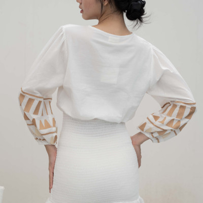 Đầm Boho Thêu Cotton Cao Cấp Luna Llena