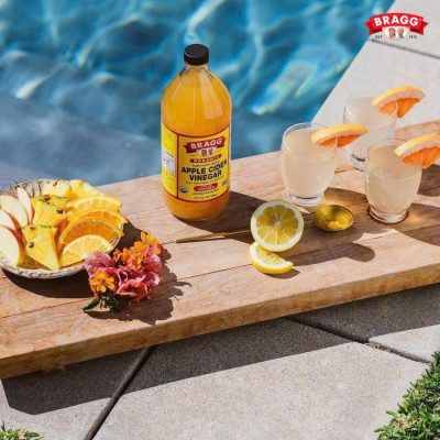 Giấm Táo Hữu Cơ Bragg Chai 473ml - Có Giấm Cái Hỗ Trợ Giảm Cân, Detox Cơ Thể, Nhập Khẩu Chính Hãng Từ Mỹ