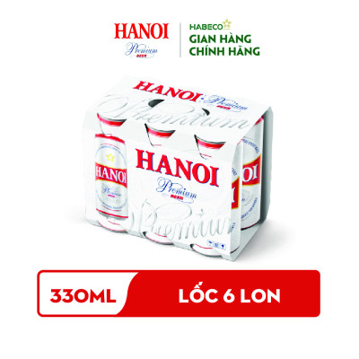 Lốc 6 lon Bia Hanoi Premium (330ml/lon)
