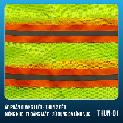 Áo phản quang lưới thun 2 bên thoáng mát, bền, đẹp - Mã THUN01