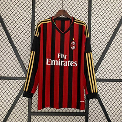 Áo Bóng Đá Retro AC Milan 2013 Dài Tay - Sân Nhà bản cao cấp vải Cotton Polyester