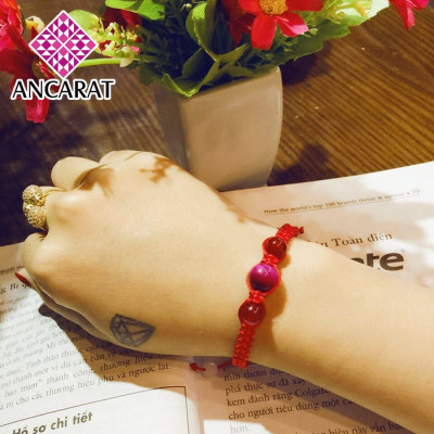 Vòng tay Handmade Ba hạt đá 5 mệnh ngũ hành Ancarat VT13