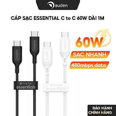 Combo sạc nhanh Mophie Power Delivery 20W/30W/45W/67W/120W Essential cho điện thoại iPhone, bảo hành 24 tháng - Hàng chính hãng