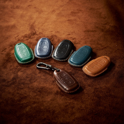 Bao Da Ép Phom Chìa Khóa Handmade Hyundai Kona da bò thật - hàng chính hãng