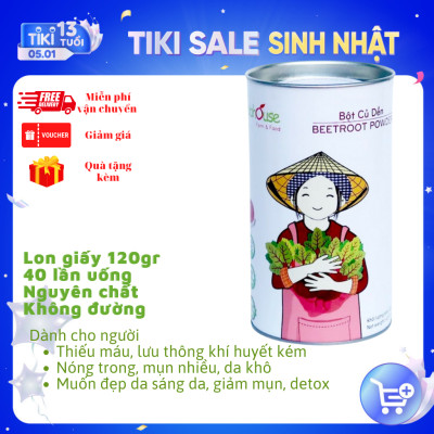 Bột củ dền hữu cơ nguyên chất sấy lạnh Dalahouse - Thúc đẩy sức khỏe tim mạch, hỗ trợ giải độc gan, tăng cường thể lực