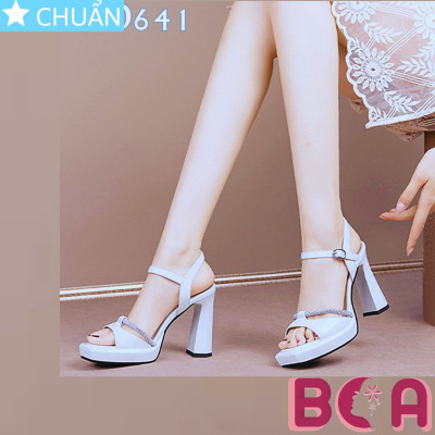 Giày cao gót nữ đi tiệc 8 phân RO641 ROSATA tại BCASHOP hở mũi, quai ngang có nhấn thêm dây kim loại sang trọng