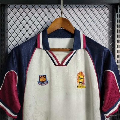 Áo Bóng Đá Retro West Ham United 1998 - Sân Khách bản cao cấp vải Cotton Polyester
