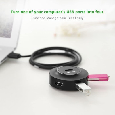 Hub USB 2.0 UGREEN CR106 - 4 cổng tốc độ cao, Bảo hành 18 tháng - Hàng chính hãng