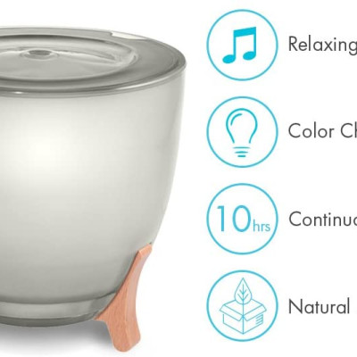 Máy khuếch tán tinh dầu công nghệ siêu âm Ellia HoMedics ARM-1210GY (Đèn Led + App + Điều khiển)