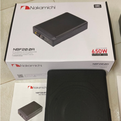 Bộ Loa SUB siêu trầm đặt gầm ghế xe ô tô, thương hiệu Nhật Bản cao cấp NAKAMICHI NBF20.0A - Kích thước Bass: 8 inch - HÀNG NHẬP KHẨU