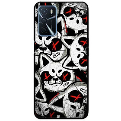 Ốp lưng dành cho Oppo A16 mẫu Mèo Trắng Đỏ Dữ