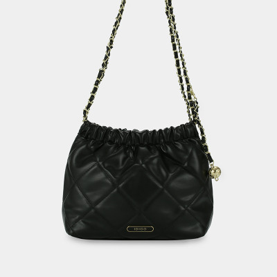 Túi đeo vai đi chơi nữ phom mềm chần trám phối dây xích IDIGO FB2-3394