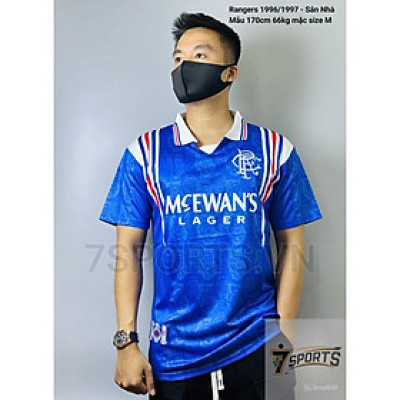 Áo Bóng Đá Retro Rangers 1996/1997 - Sân Nhà bản cao cấp vải Cotton Polyester