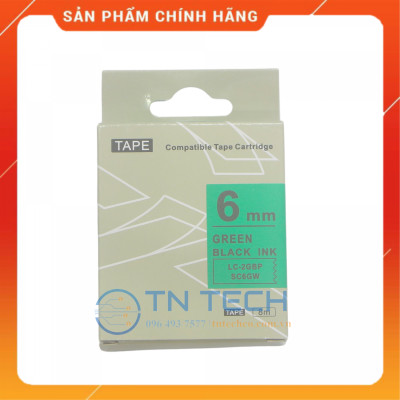 NHÃN IN TEPRA-EPSON LC-2GBP (SC6GW) – CHỮ ĐEN NỀN LÁ 6MM X 8M [Hàng nhập khẩu]