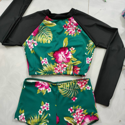 Đồ Bơi Đồ Tắm Biển Dài Tay Áo Croptop Che Nắng Chống Tia UV
