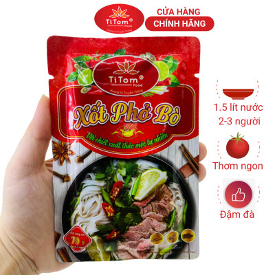 Xốt phở bò Titom gói 70g gia vị phở bò hoàn chỉnh dùng nấu nước lèo phở