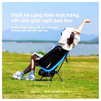 Ghế Xếp Camping Chuyên Dùng BlackDog CBD2550 Oxford 600D KT 64x60x56cm Khung Thép Cacbon Siêu Chắc Siêu Nhẹ Chịu Tải 120KG - Dành Cho Cắm Trại Câu Cá Nghỉ Trưa Ngoài Trời Ghế Bãi Biển
