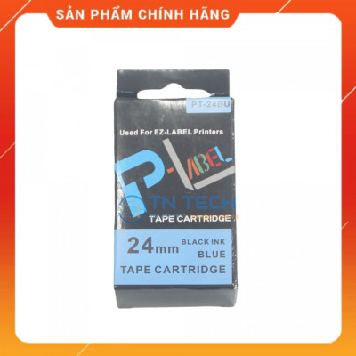 Nhãn in CASIO PT-24BU - Chữ đen nền xanh dương 24MM x 8M - Dùng cho máy in nhãn CASIO [Hàng nhập khẩu]