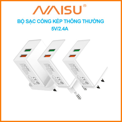Bộ sạc hai cổng, tương thích với các điện thoại di động phổ thông trên thị trường, NS-24 ID – 1815 - Hàng nhập khẩu