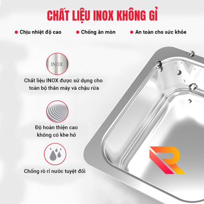 Máy rửa bát nhà hàng 2 bồn công nghệ siêu âm siêu sạch Rama SA2B - Hàng Chính Hãng
